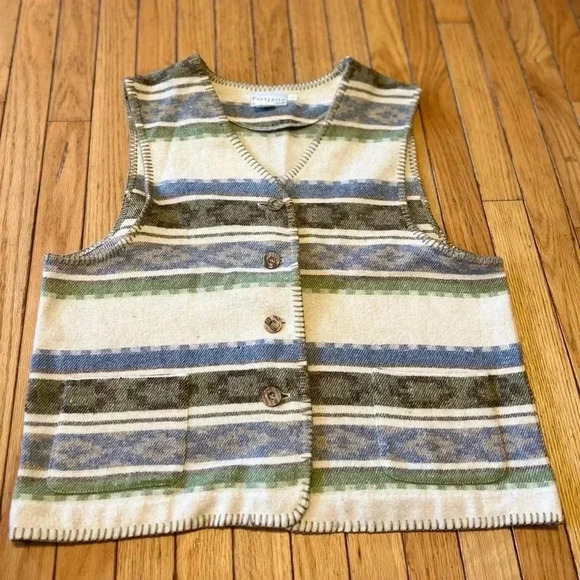 portraits northern isles Other - Vtg portraits by northern isles sweater Vest Men’s Large 90’s Hippie Tribal USA